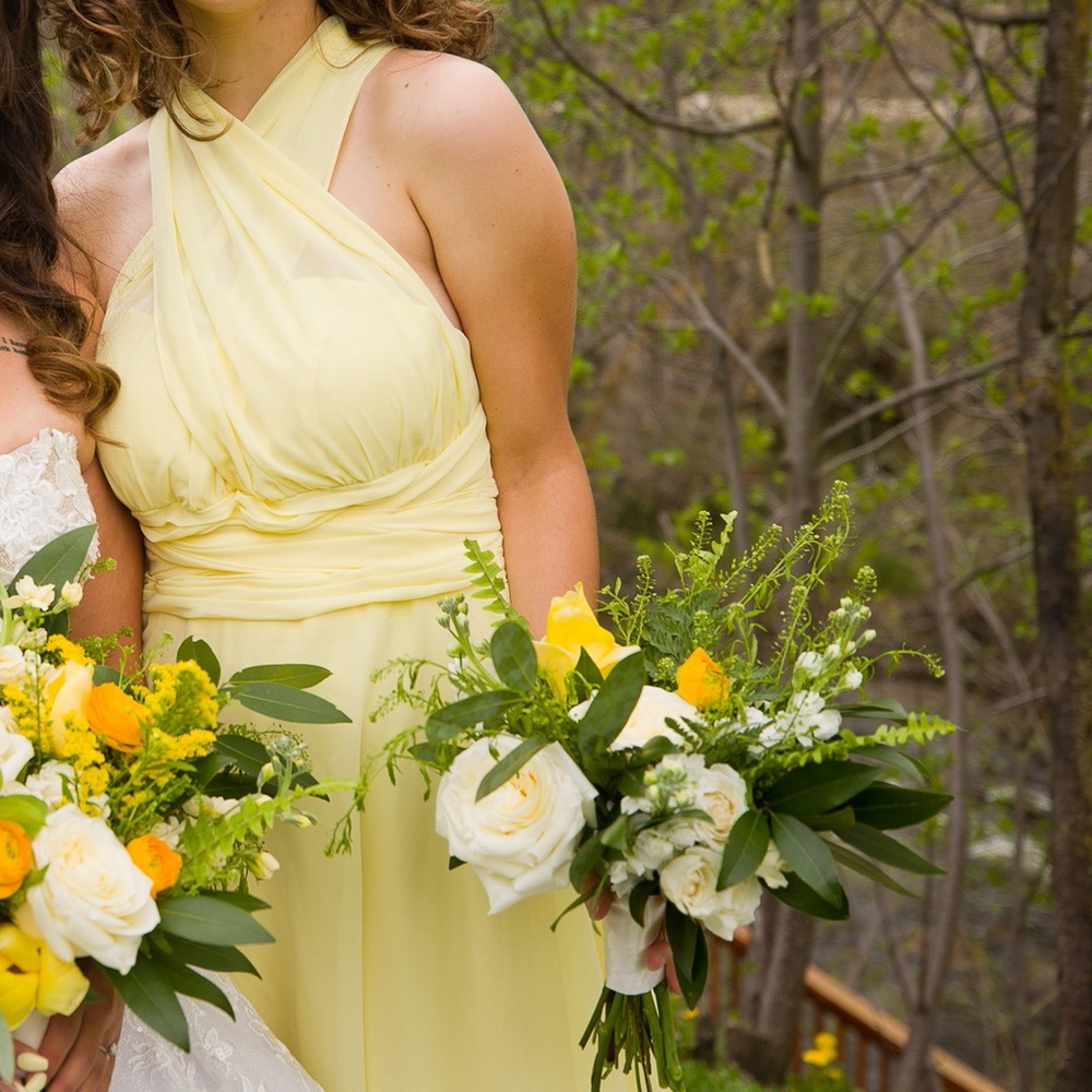 Yellow Bridesmaid Wrap Dress - Picture 3 of 8